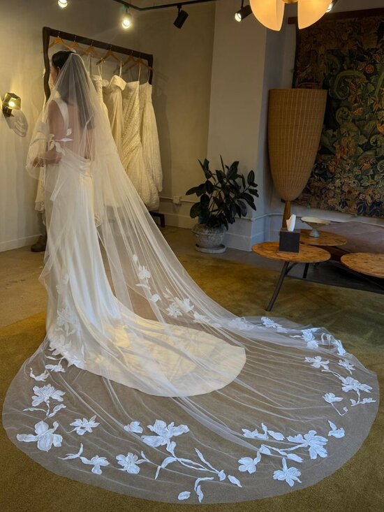 Danielle Frankel Hand Painted Iris Drop Veil (Wedding)